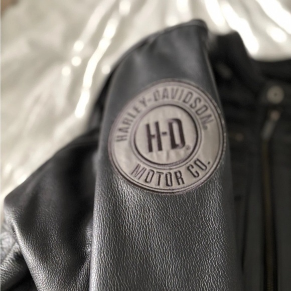 Harley-Davidson men’s crossroad reflective black leather jacket. Size XL - Picture 4 of 10